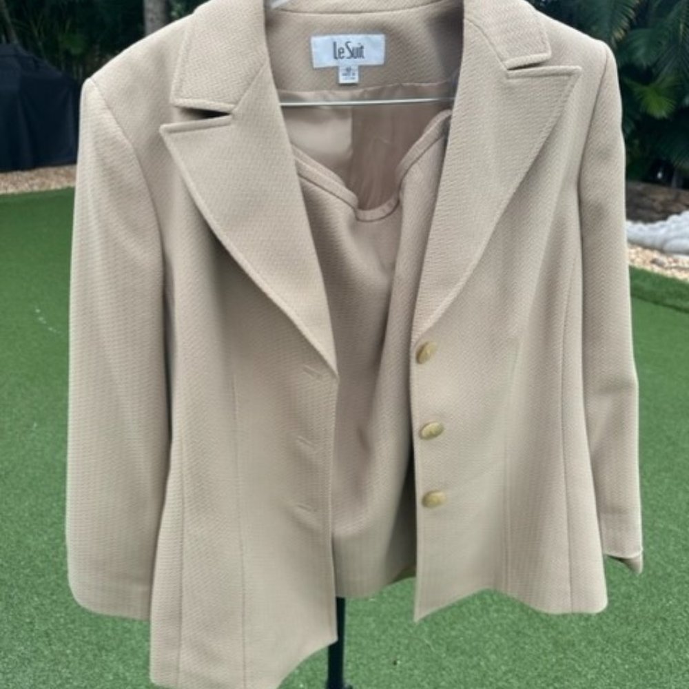 Tan business suit